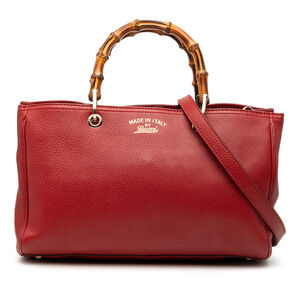 Pre-Loved Gucci Medium Calfskin Bamboo Shopper Satchel